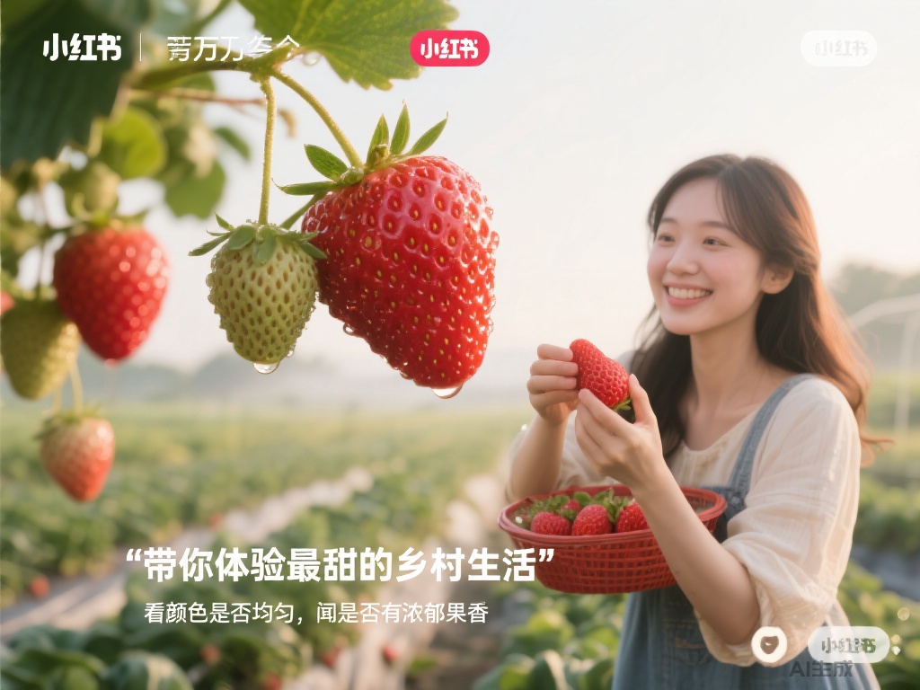 体验田园乐趣，亲自摘草莓视频分享！